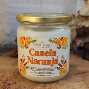 vela aromática canela y naranja