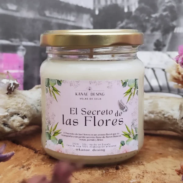 EL SECRETO DE LAS FLORES-VELA DE SOJA AROMÁTICA