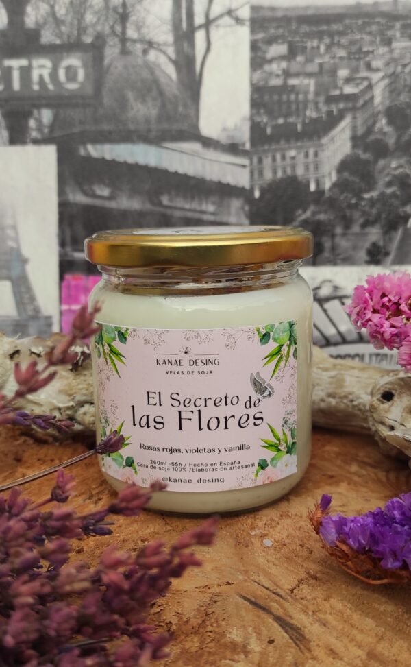 EL SECRETO DE LAS FLORES-VELA DE SOJA AROMÁTICA