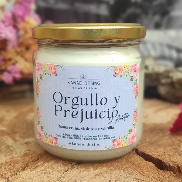 vela de soja orgullo y prejuicio