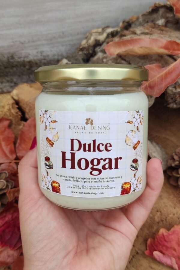 vela aromática hogar dulce hogar, manzana y canela