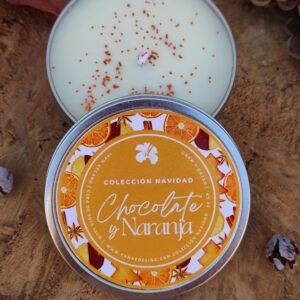 vela aromática naranja y chocolate
