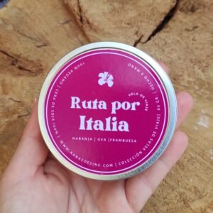 vela aromática de viaje, ruta por Italia