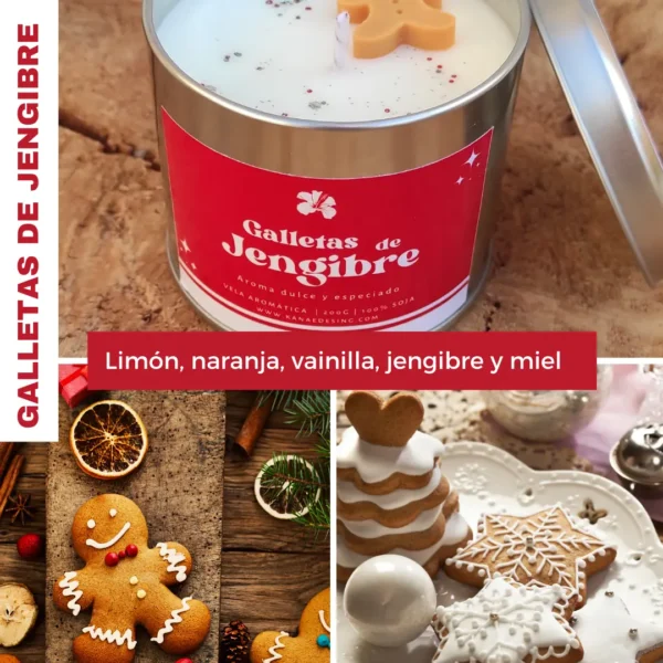 vela aromática navidad galletas de jengibre