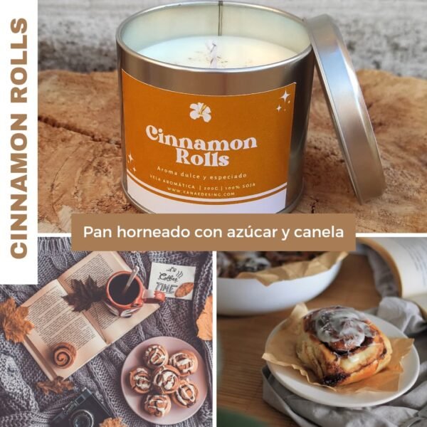 vela aromática rollos de canela