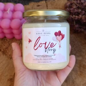 vela aromática san valentin de piruleta de cereza