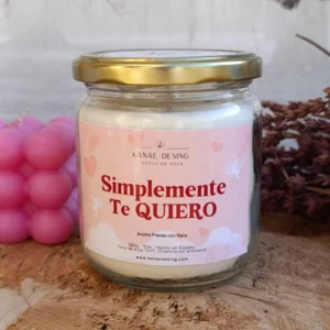 Simplemente Te QUIERO: vela aromática artesanal