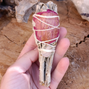 Antorcha de Salvia Espíritu del Amor con Cuarzo Rosa