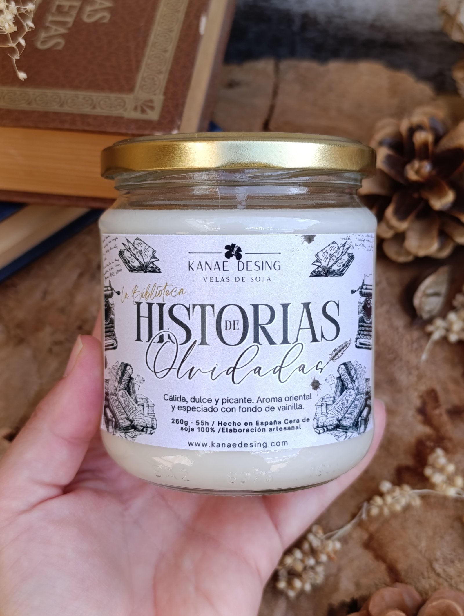 vela aromática la biblioteca de historias olvidadas