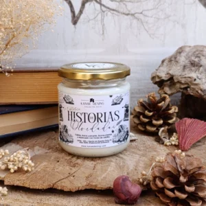 VELA AROMÁTICA LA BIBLIOTECA DE HISTORIAS OLVIDADAS un aroma a libros y mágica