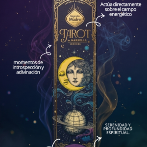 Caja de incienso artesanal Sagrada Madre Tarot de Marsella Nag Champa y Olíbano
