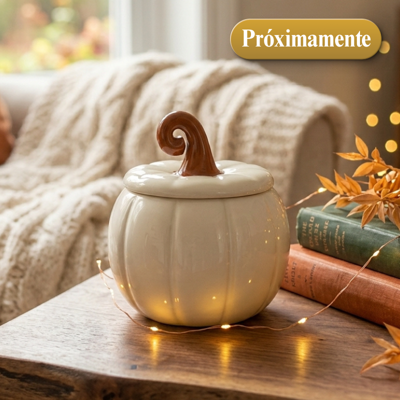 Transforma tu hogar con el quemador de cera Calabaza Blanca (13,6 x 11,9 cm). Perfecto para wax melts y aceites esenciales. ¡Crea un ambiente cozy hoy!